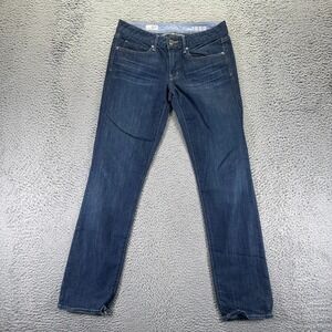 Gap 1969 Jeans Womens 6 Blue Cotton Denim Straight Leg Faded Stretch Workwear